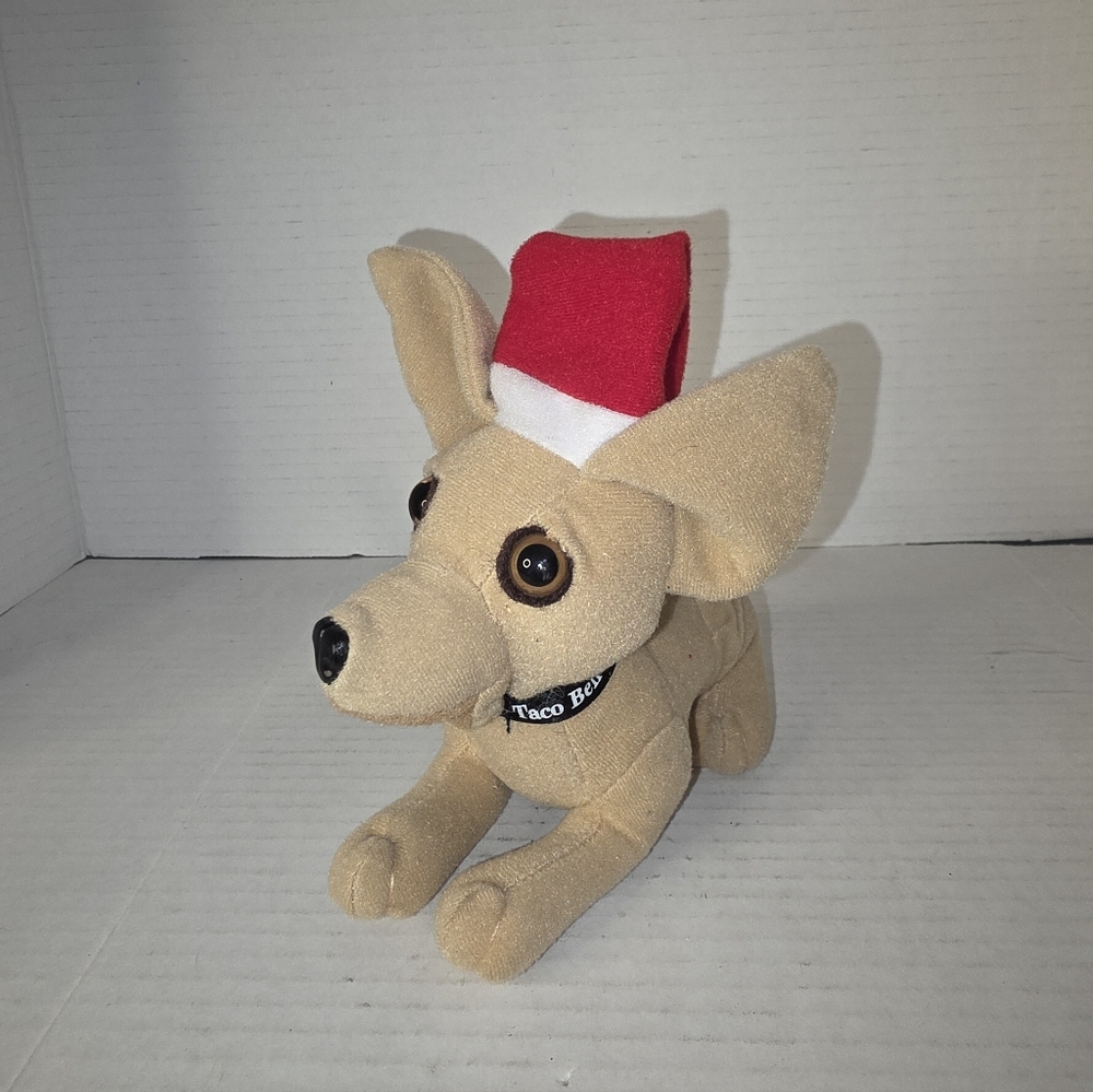 Vintage Applause Yo Quiero Taco Bell Chihuahua Dog 6” Christmas Santa Hat Plush